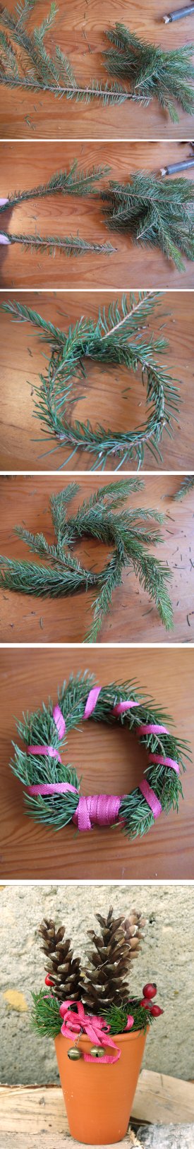 Adventsgesteck aus Gartenmaterialien selber basteln